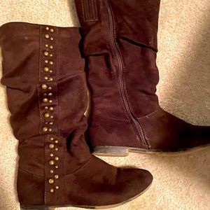 Girls Size 3 Brown Suede Boots